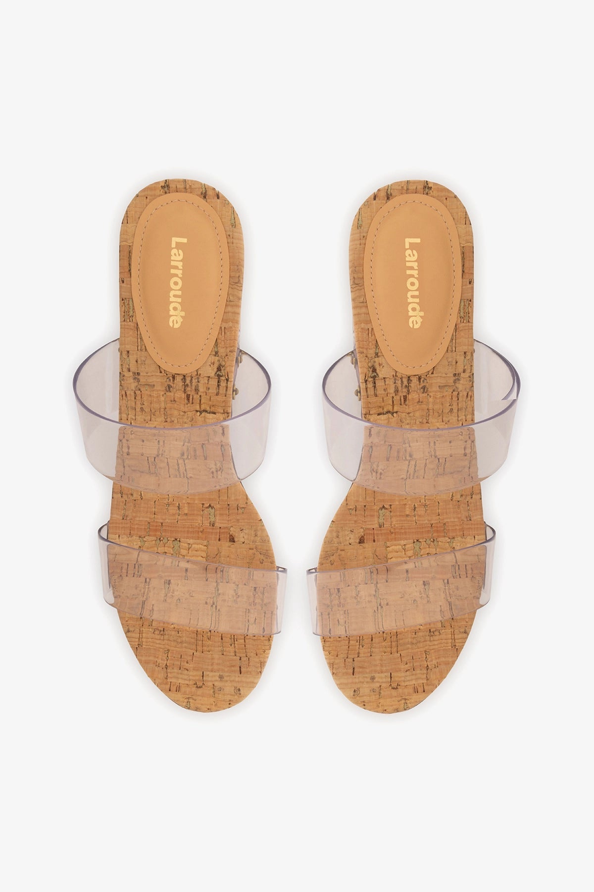 Miso Clear Platform Sandal In Clear Vinyl and Natural Cork - Larroude