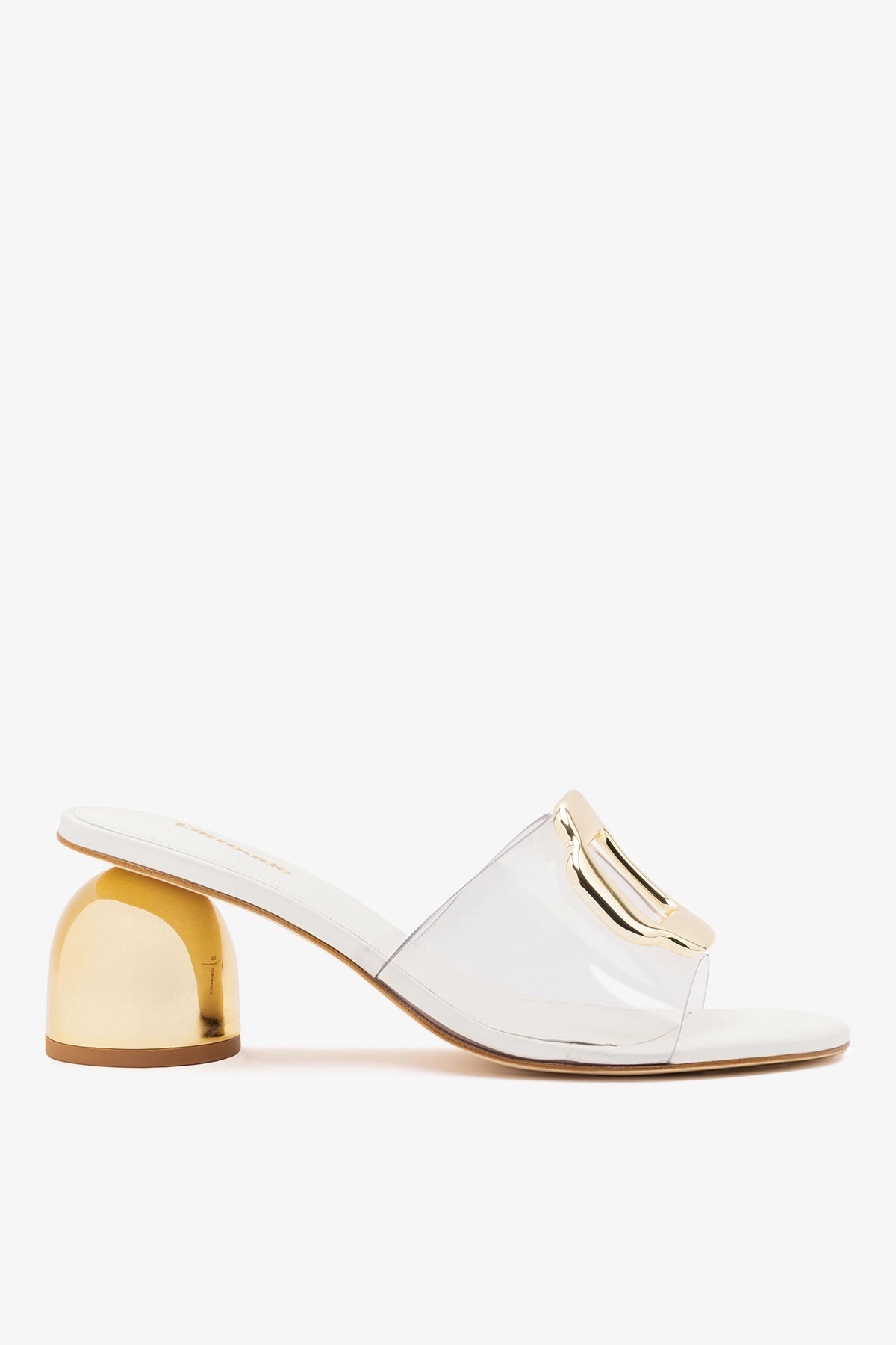 Margherita Clear Mule White Leather - Larroude