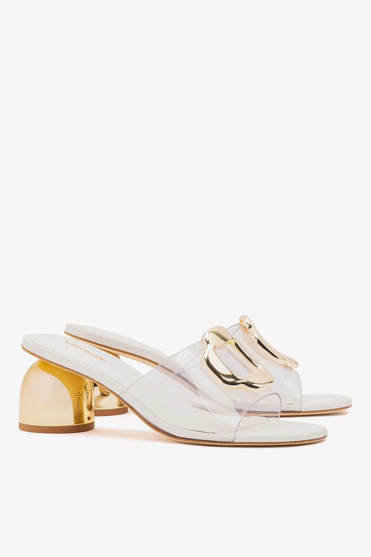 Margherita Clear Mule White Leather - Larroude