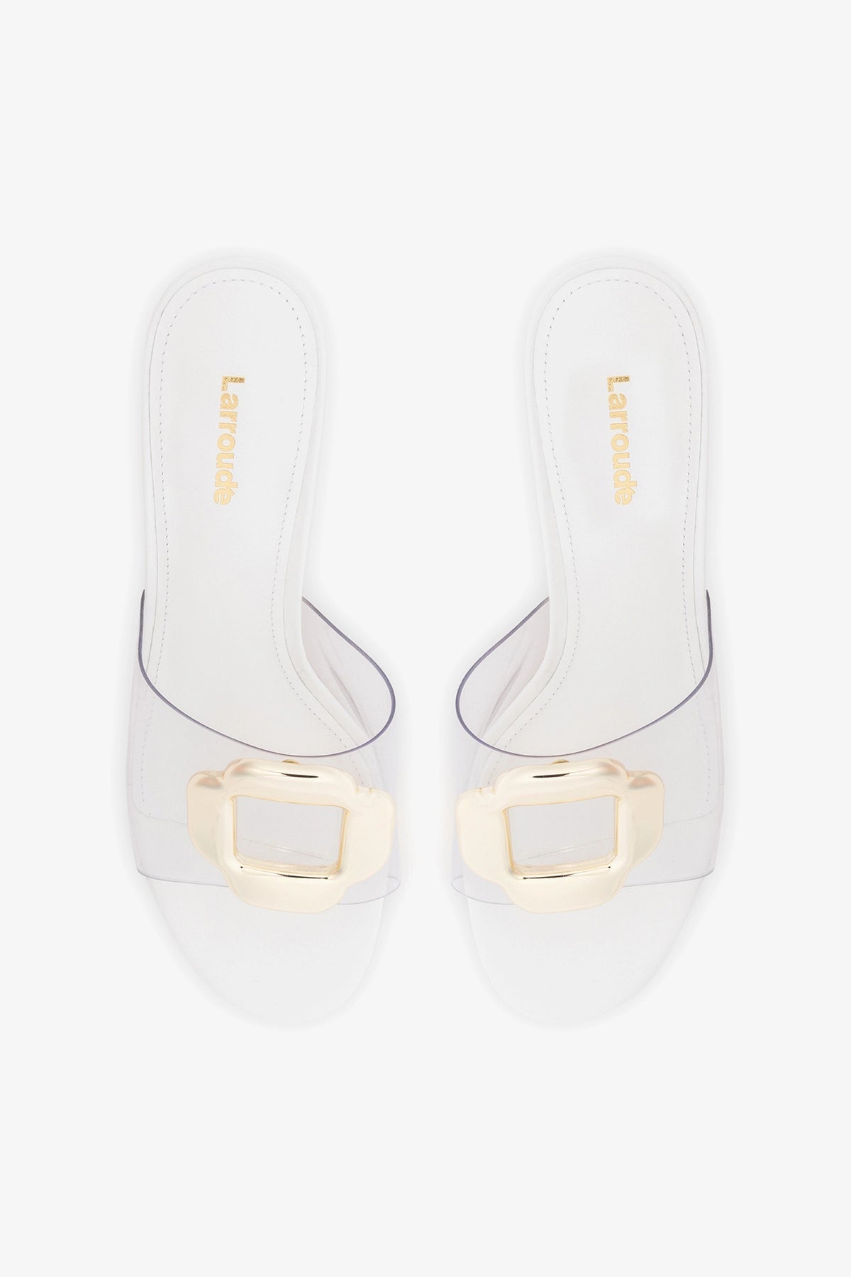 Margherita Clear Mule White Leather - Larroude