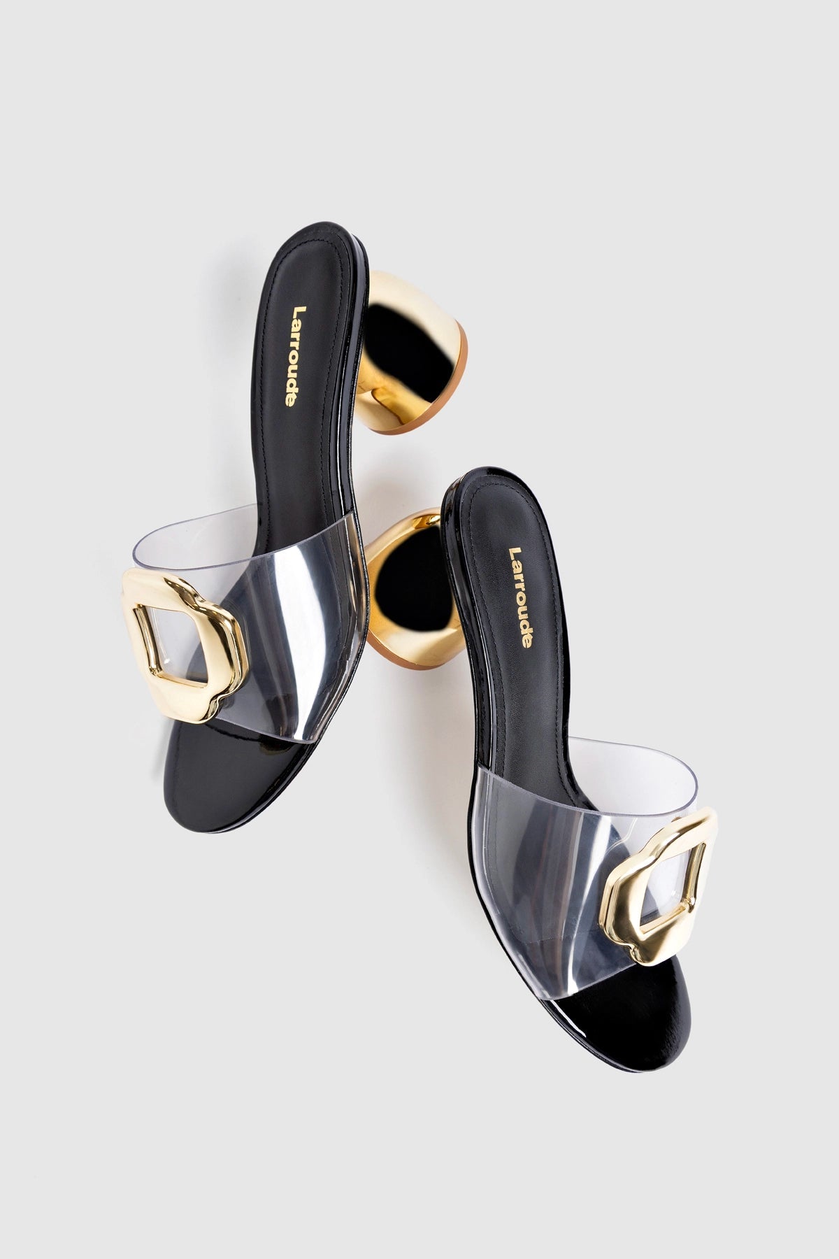 Margherita Clear Mule Black Patent Leather - Larroude