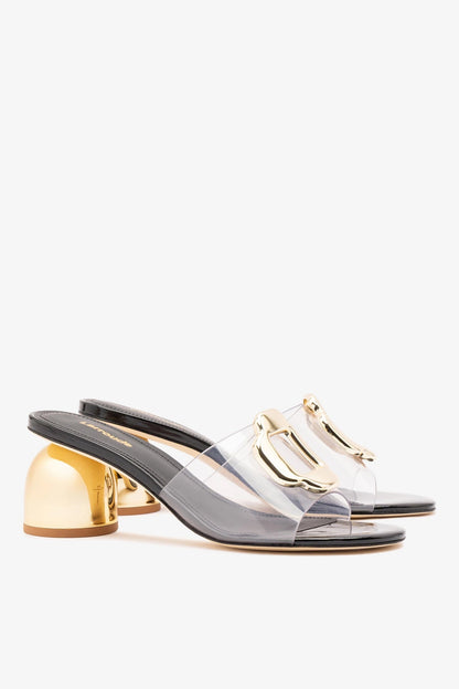 Margherita Clear Mule Black Patent Leather - Larroude