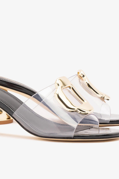 Margherita Clear Mule Black Patent Leather - Larroude