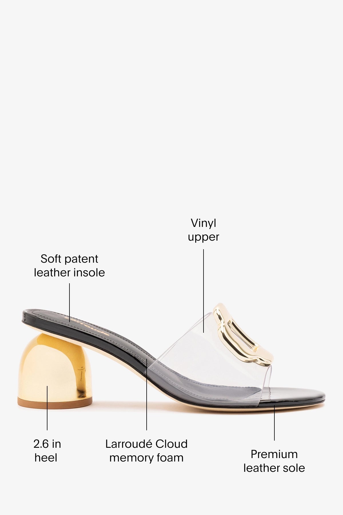 Margherita Clear Mule Black Patent Leather - Larroude