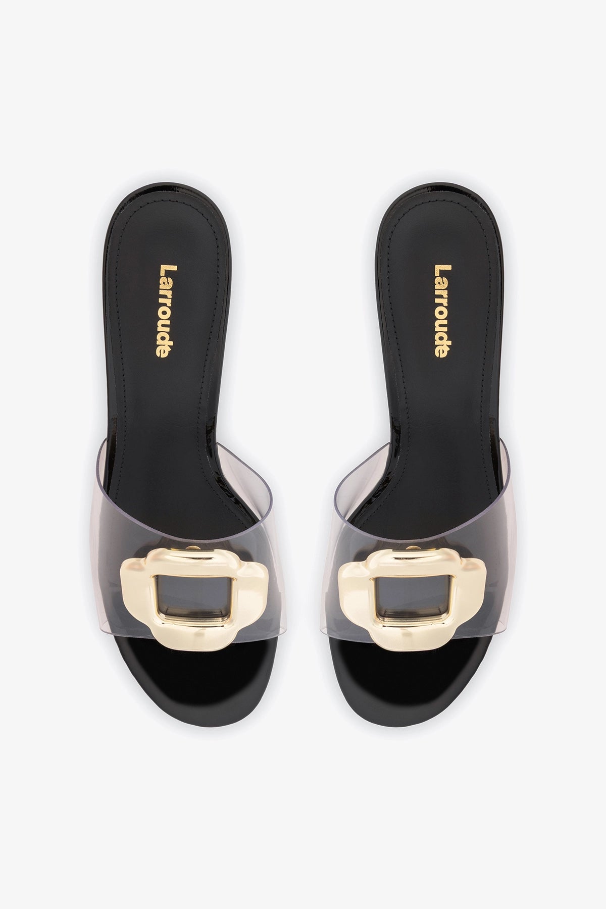 Margherita Clear Mule Black Patent Leather - Larroude