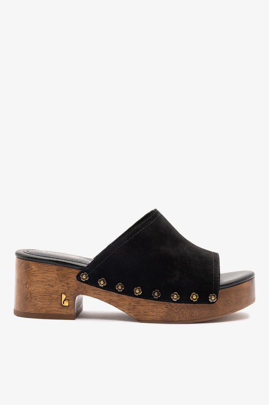 Willow Mule Black Suede - Larroude