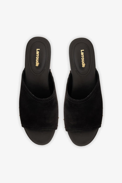 Willow Mule Black Suede - Larroude