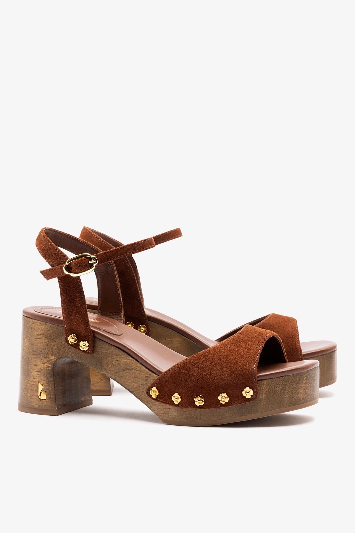 Willow Sandal Burnt Umber Suede - Larroude