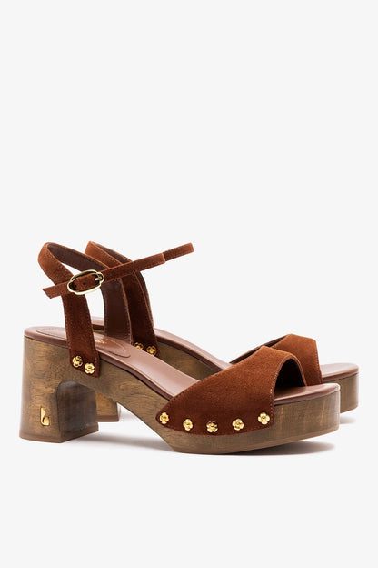 Willow Sandal Burnt Umber Suede - Larroude