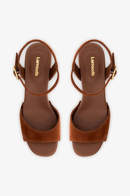 Willow Sandal Burnt Umber Suede - Larroude