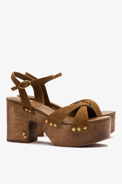Talitha Sandal In Russet Suede - Larroude