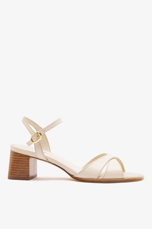Roma Sandal Ivory Leather - Larroude