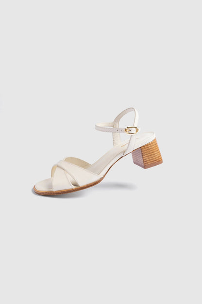 Roma Sandal Ivory Leather - Larroude