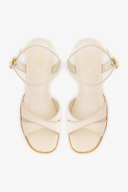 Roma Sandal Ivory Leather - Larroude