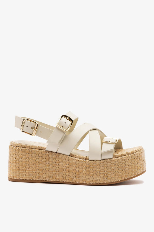 Patti Flatform Ivory Leather - Larroude