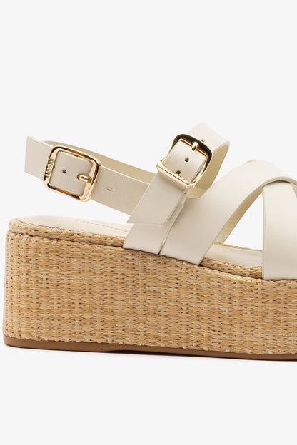 Patti Flatform Ivory Leather - Larroude