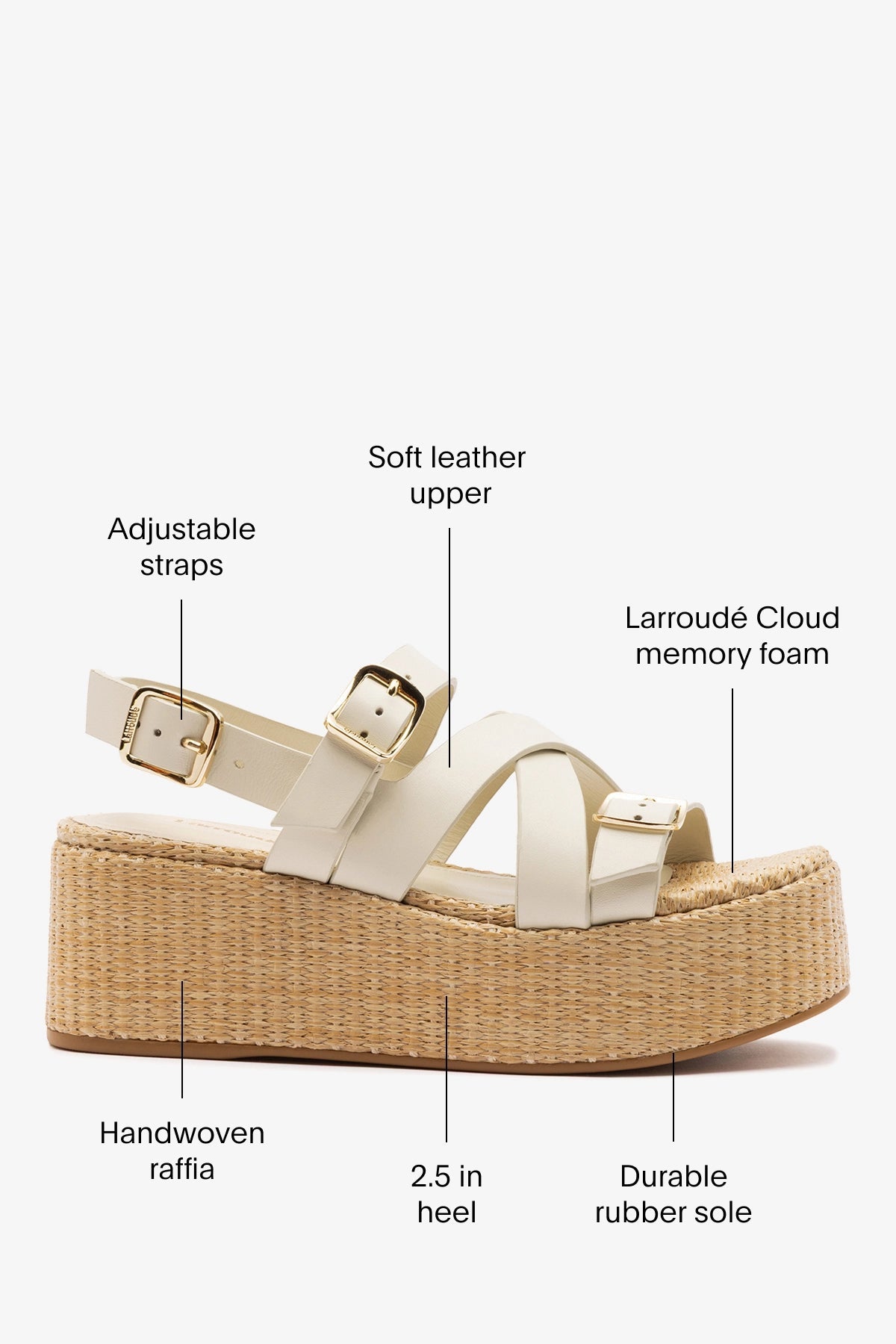 Patti Flatform Ivory Leather - Larroude