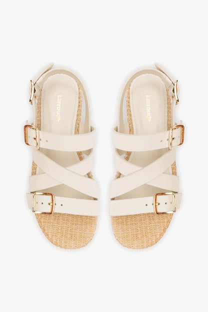 Patti Flatform Ivory Leather - Larroude