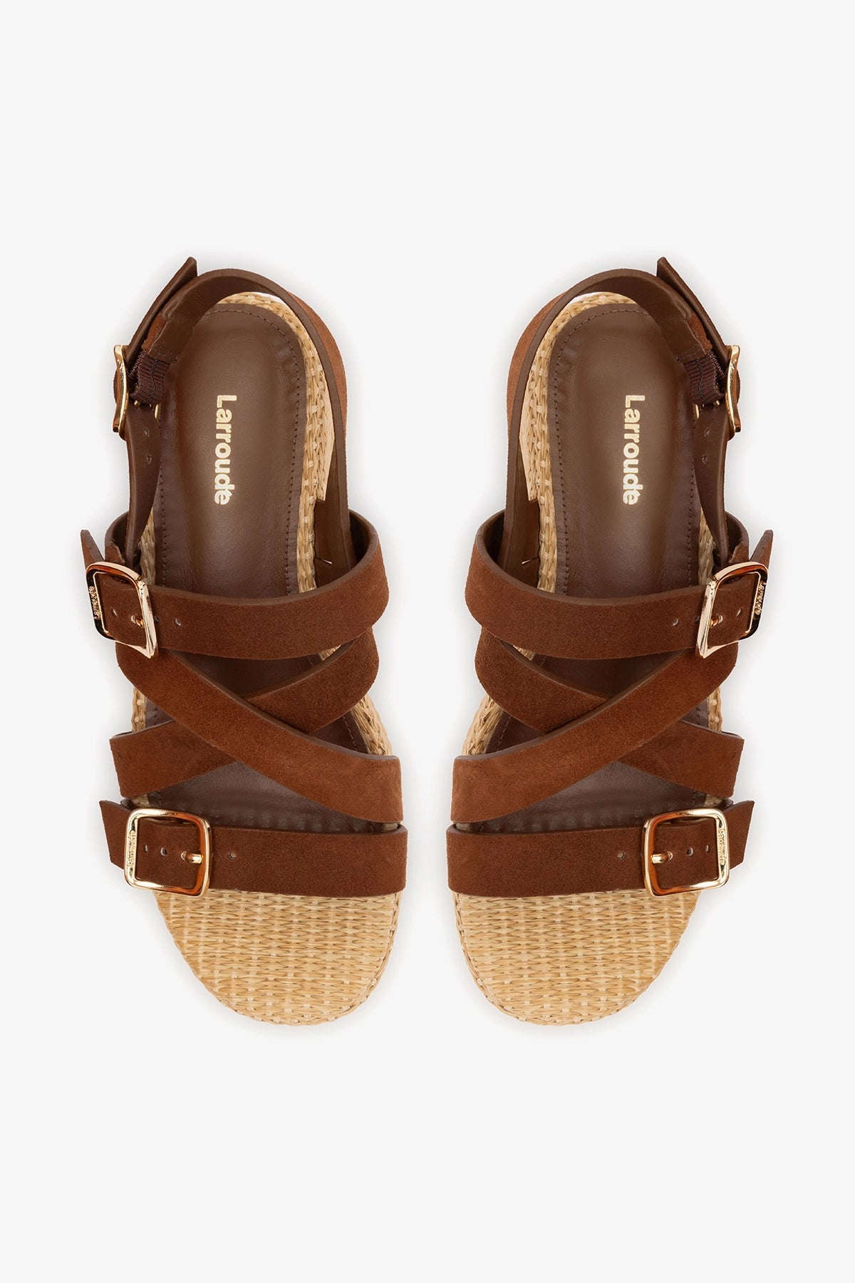 Patti Flatform Burnt Umber Suede - Larroude