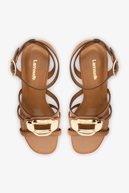 Margherita Block Sandal Caramel Leather - Larroude