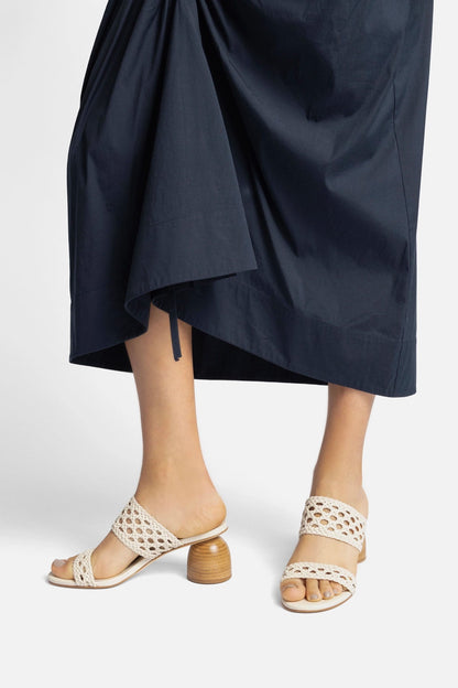 Dew Drop Macrame Sandal In Ivory Leather - Larroude