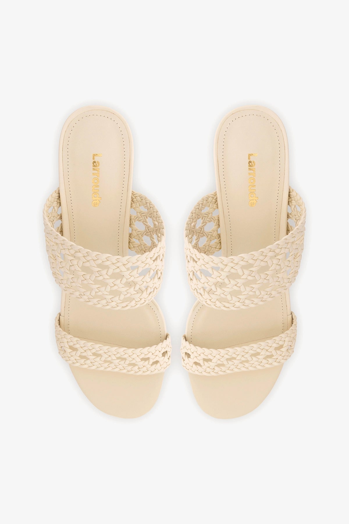 Dew Drop Macrame Sandal In Ivory Leather - Larroude