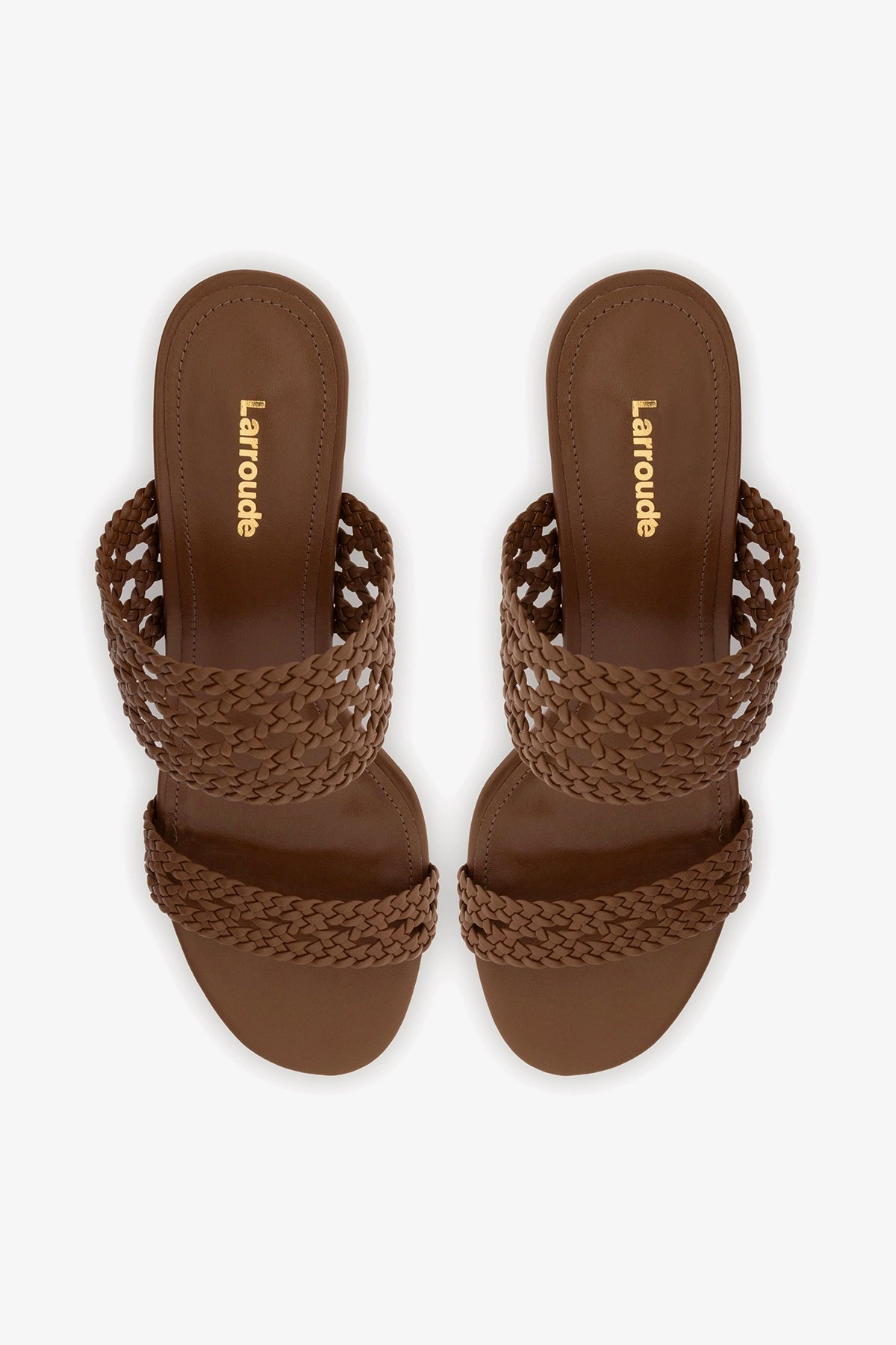 Dew Drop Macrame Sandal In Burnt Umber Leather - Larroude