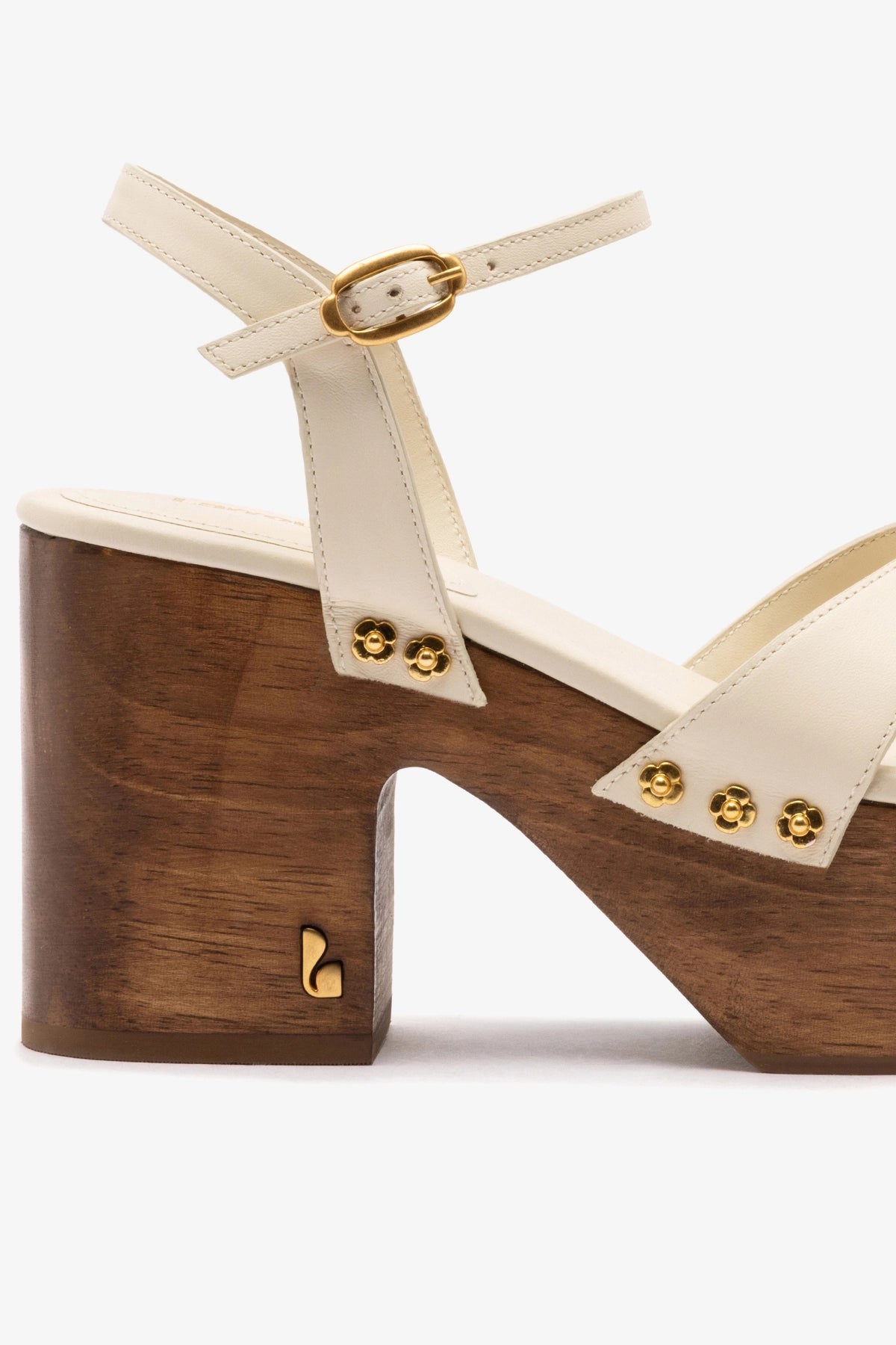 Talitha Sandal In Ivory Leather - Larroude