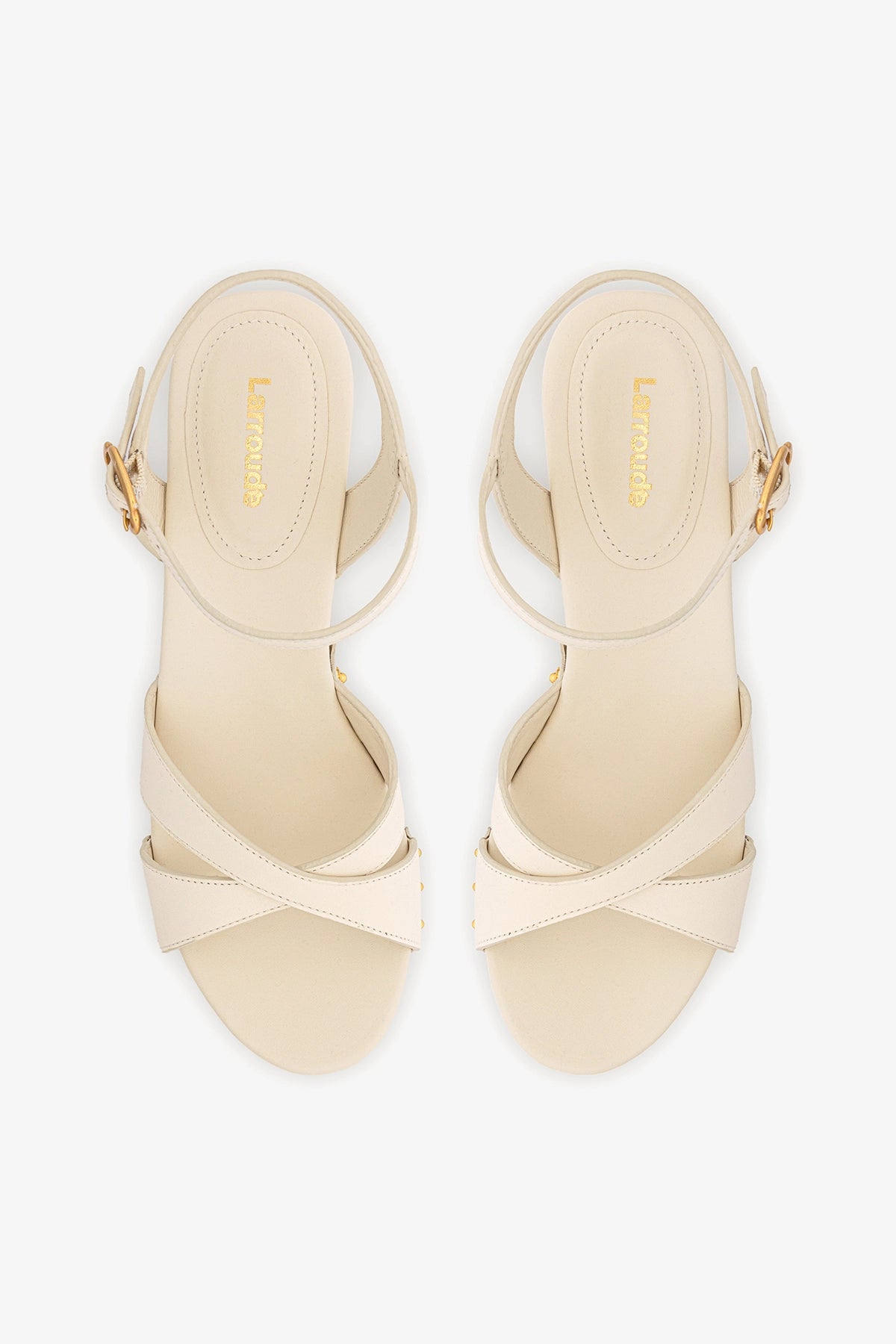 Talitha Sandal In Ivory Leather - Larroude