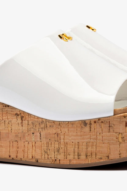 Charli Mule In White Patent Leather - Larroude
