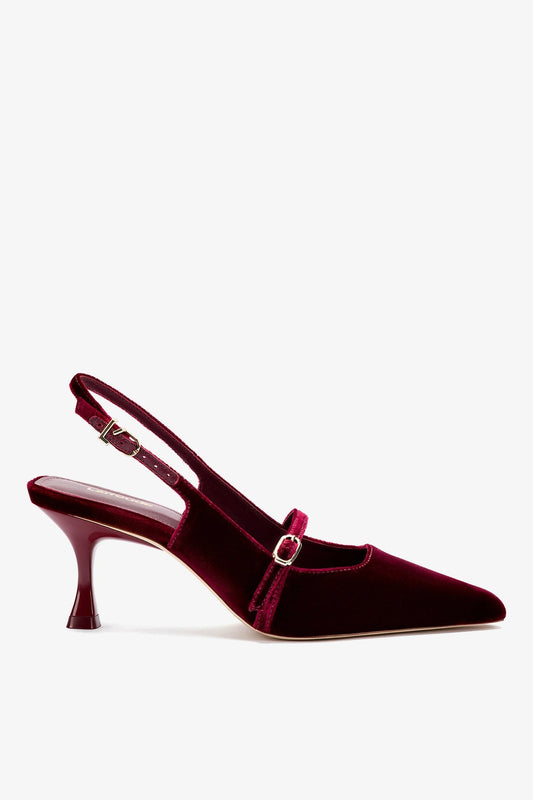 Ines Pump Wine Velvet - Larroude