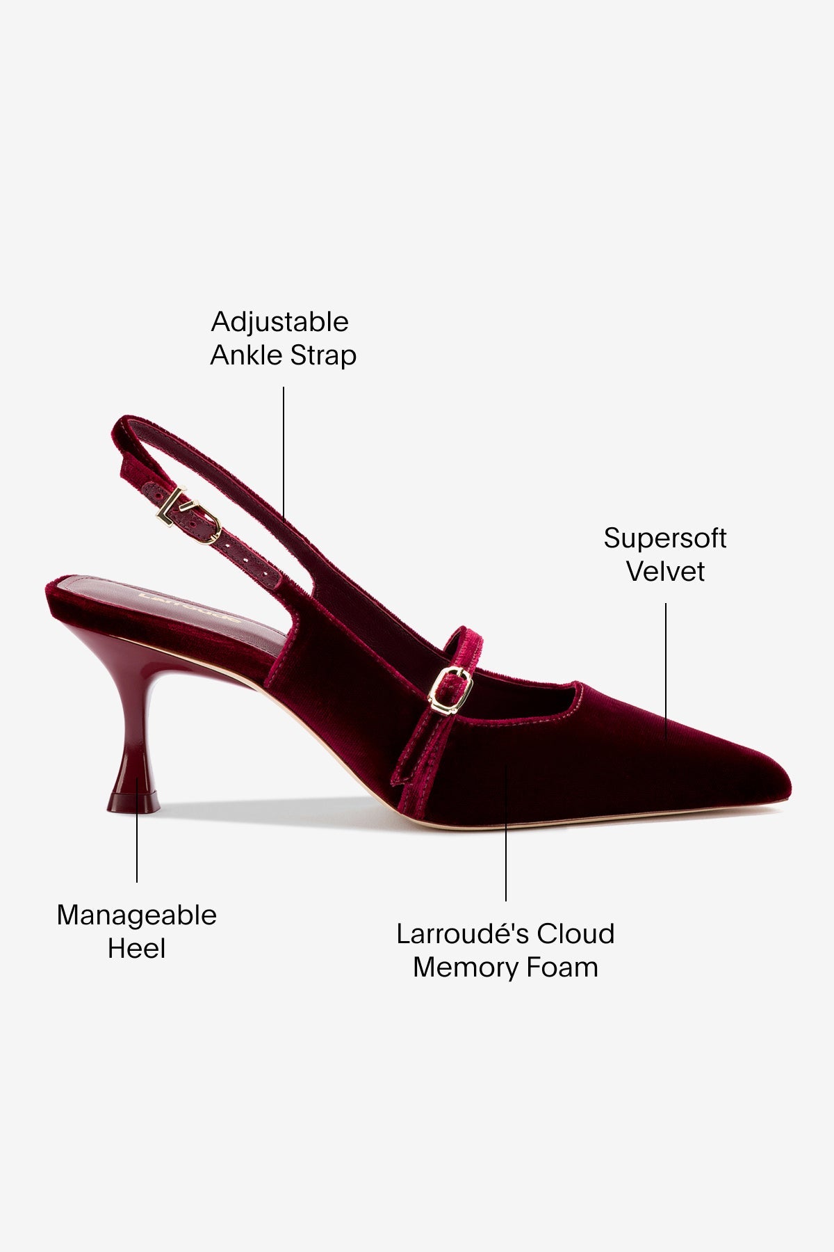 Ines Pump Wine Velvet - Larroude