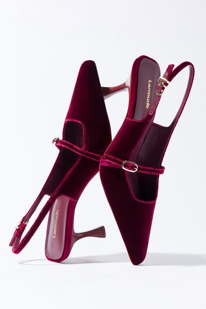 Ines Pump Wine Velvet - Larroude
