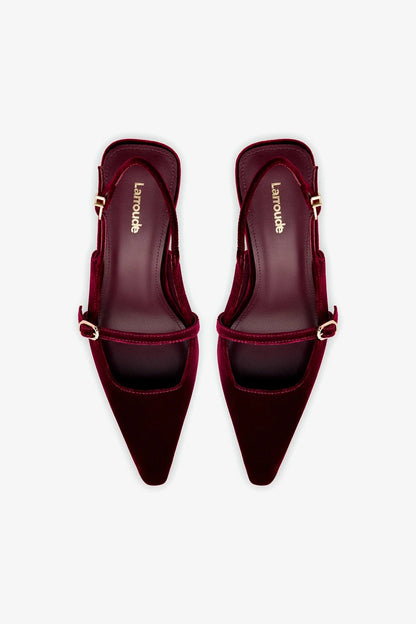 Ines Pump Wine Velvet - Larroude