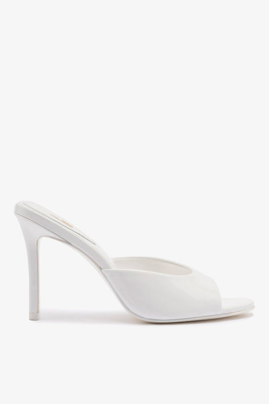 Jasmine Hi Mule In White Leather - Larroude
