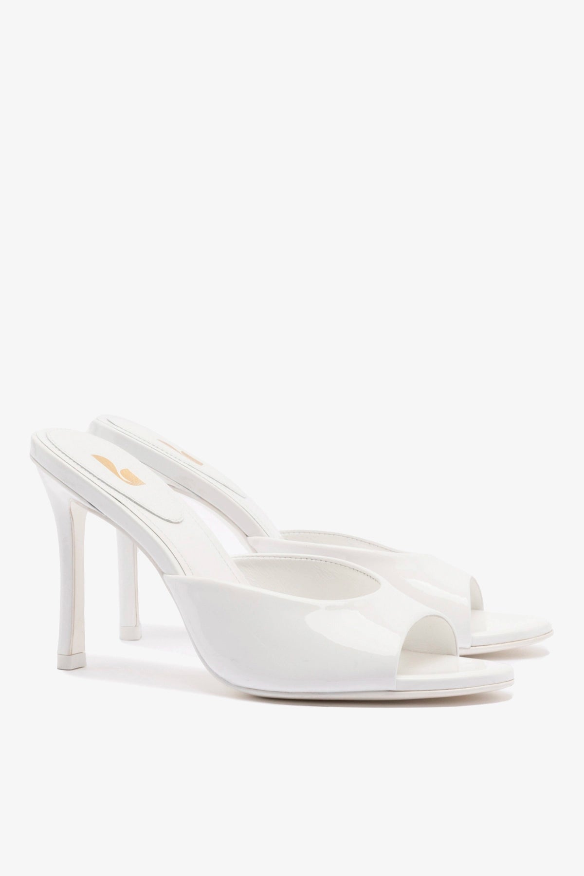Jasmine Hi Mule In White Leather - Larroude