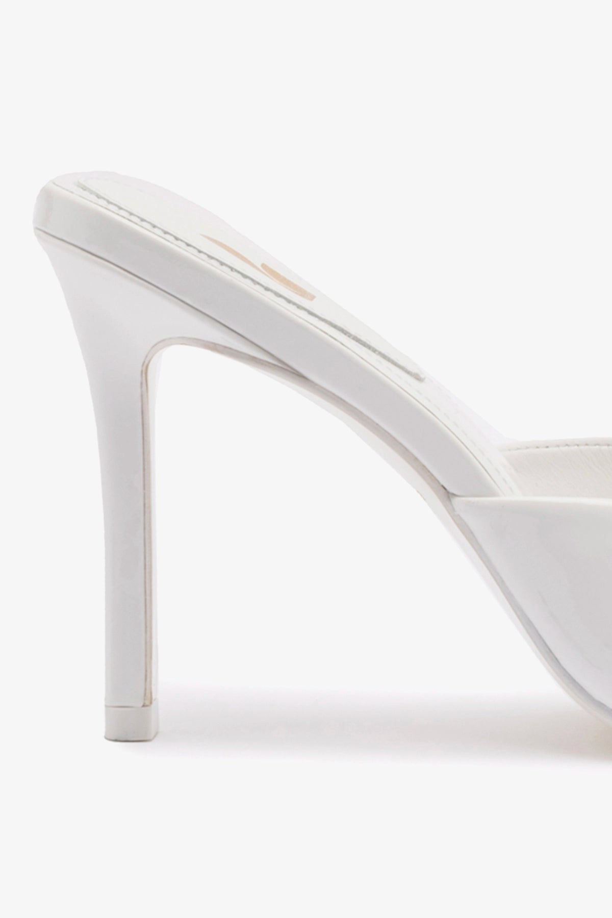 Jasmine Hi Mule In White Leather - Larroude