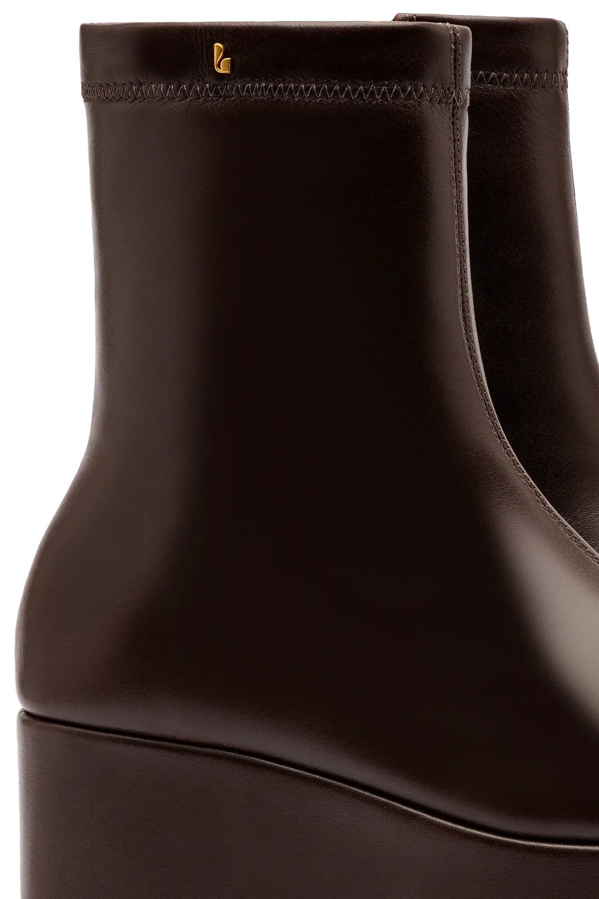 Dani Flatform Boot In Brown Leather - Larroude