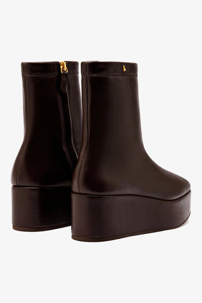 Dani Flatform Boot In Brown Leather - Larroude