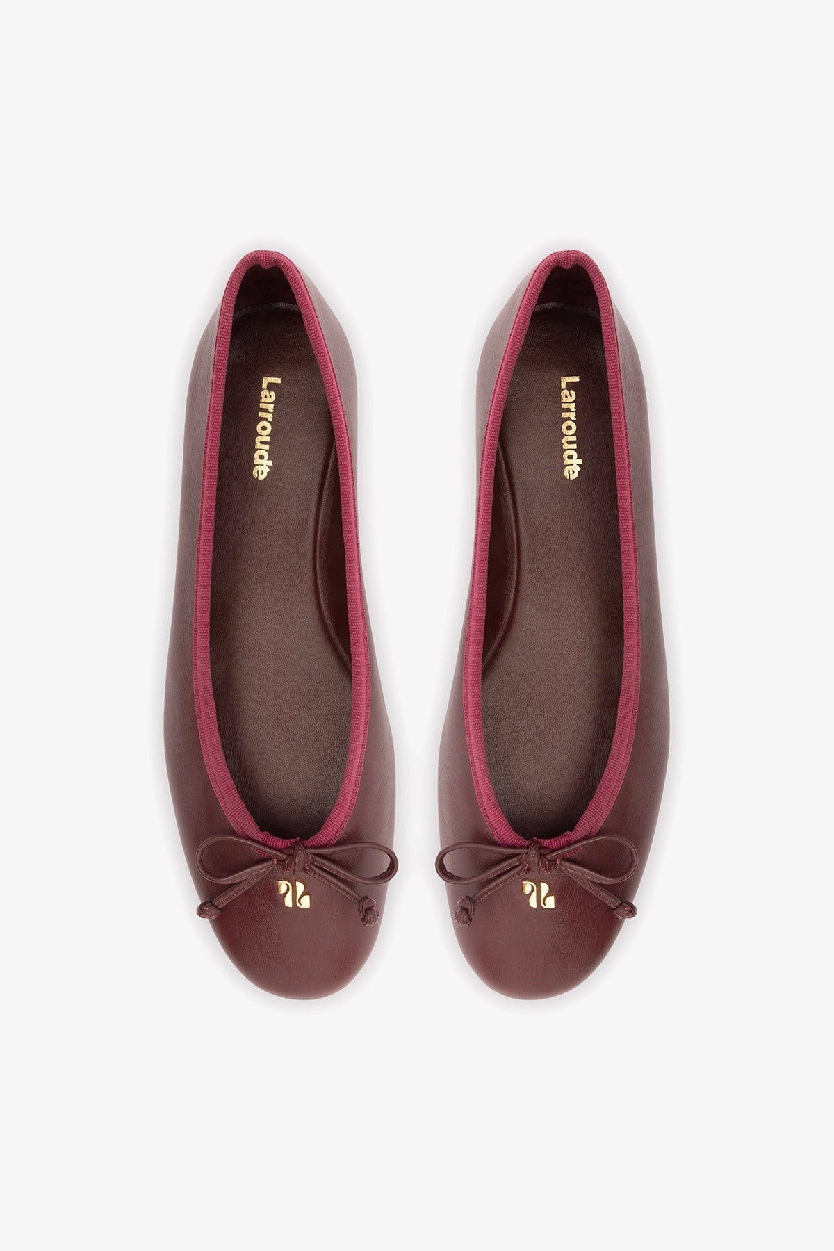 Pavlova Ballet Flat In Burgundy Leather - Larroude
