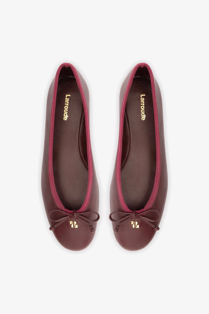 Pavlova Ballet Flat In Burgundy Leather - Larroude