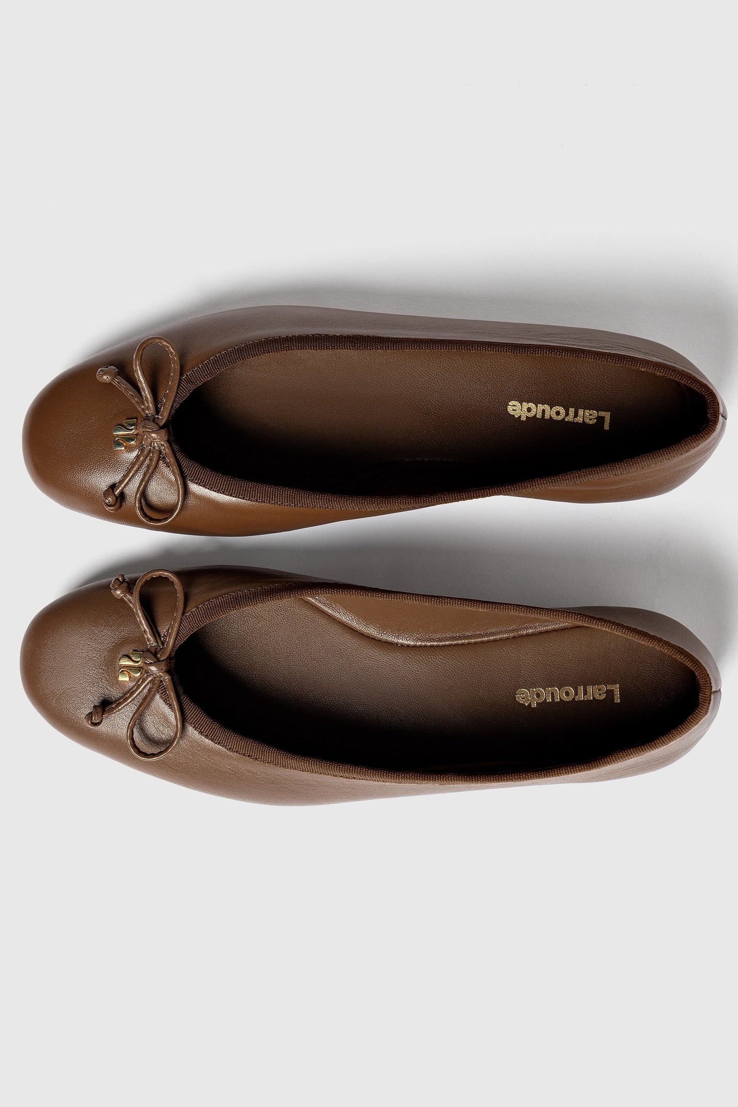 Pavlova Ballet Flat In Burnt Umber Leather - Larroude