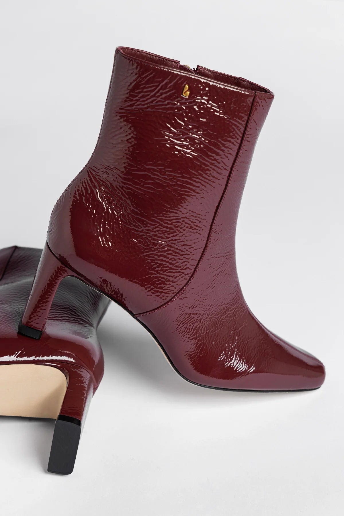 Alexis Boot Burgundy Patent Leather - Larroude