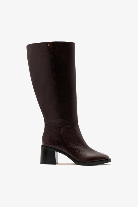 Ricky Wide Boot Brown Leather - Larroude