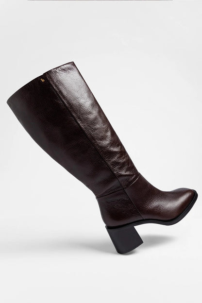Ricky Wide Boot Brown Leather - Larroude