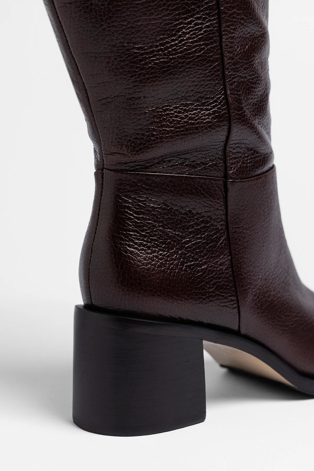 Ricky Wide Boot Brown Leather - Larroude