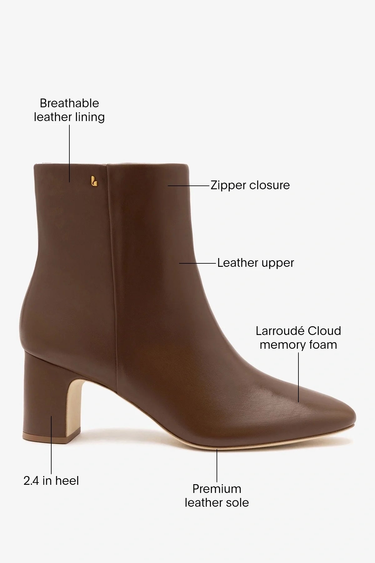 Gloria Boot Burnt Umber Leather - Larroude
