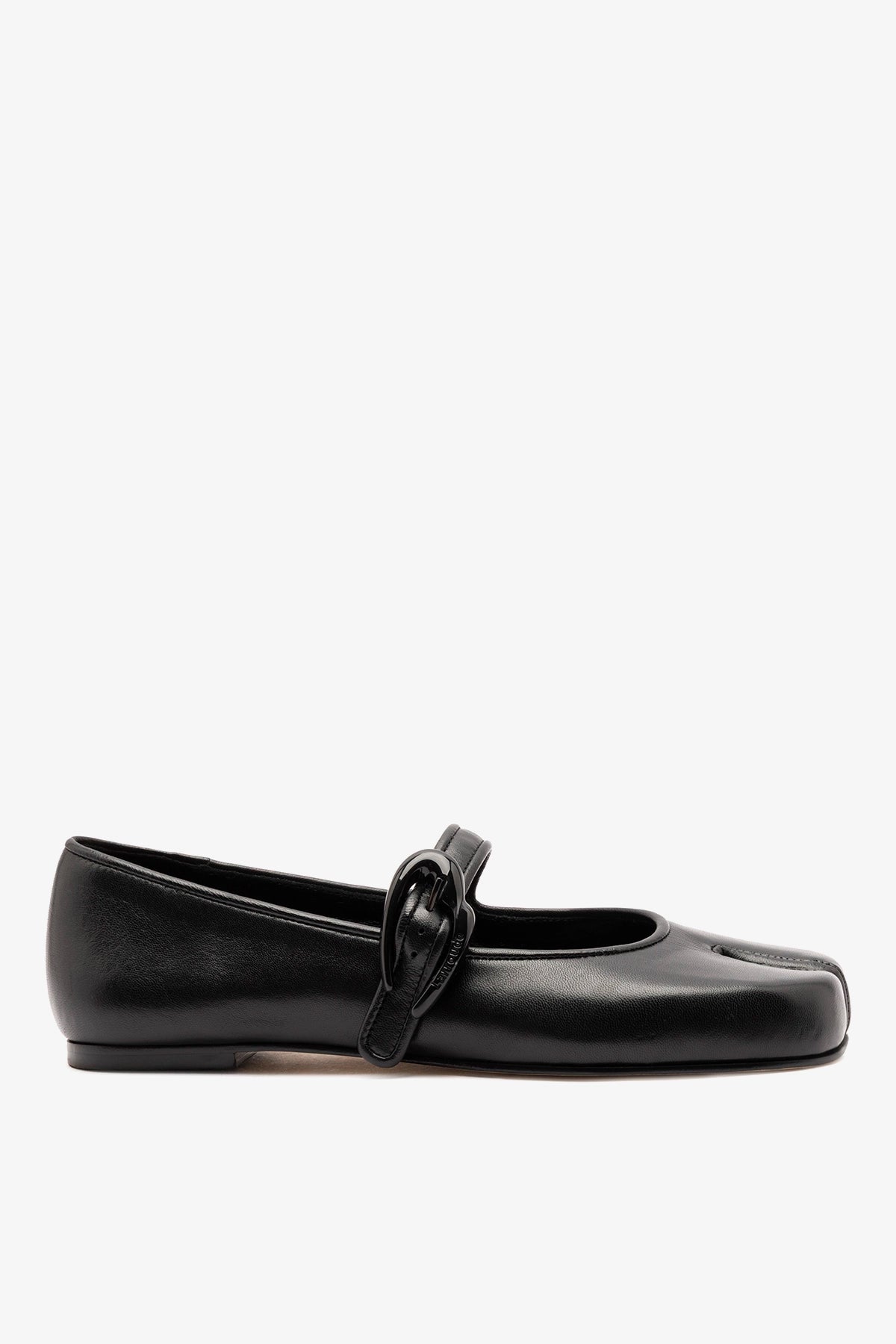 Verona Tabi Ballet Flat Black Leather - Larroude