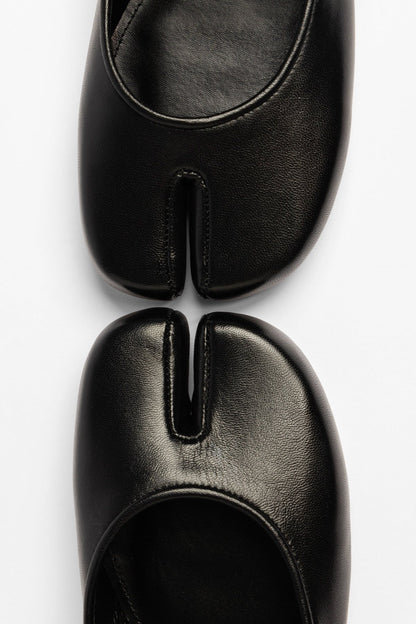 Verona Tabi Ballet Flat Black Leather - Larroude