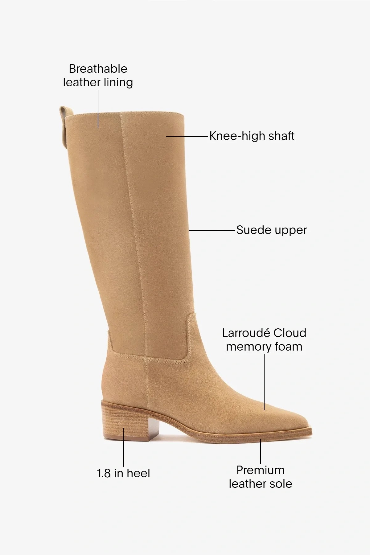 Florencia Boot Peanut Suede - Larroude